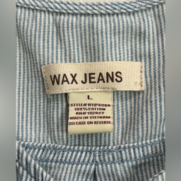 Wax Jeans  Blue and White striped ROMPER - Picture 3 of 5